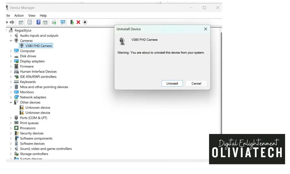 Step 3 - Right-click on your camera and select Uninstall device - How To Reinstall Camera Driver In Windows